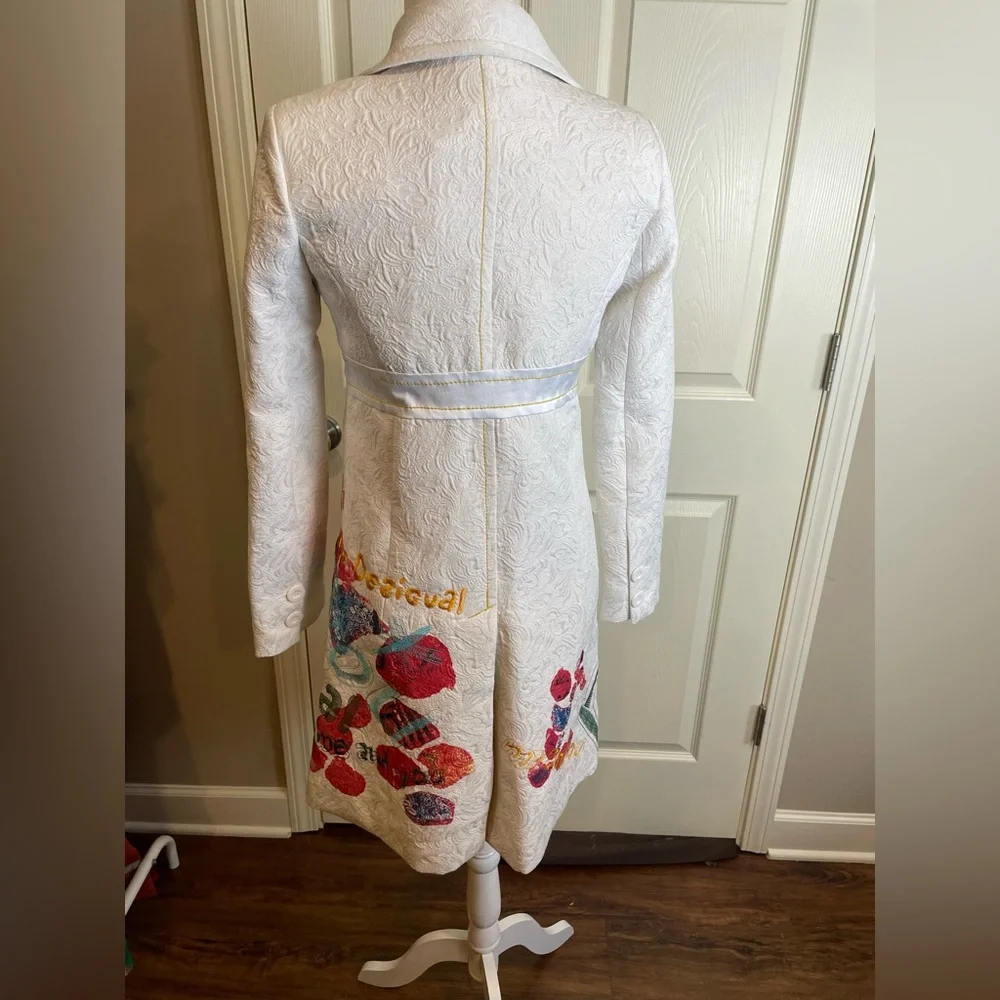 Desigual Embroidered trench coat with Colorful Graphic Design small - Picture 2 of 16